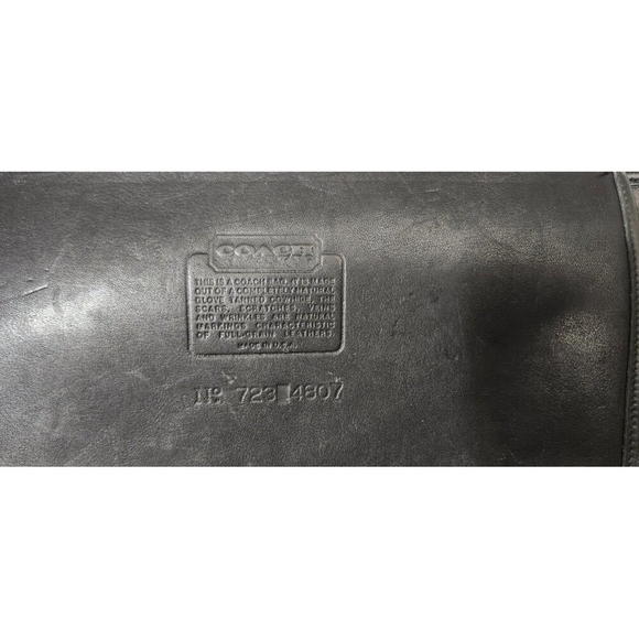 Coach Rare Vintage Black Leather Briefcase Laptop Bag Attache Tote Made In USA - Picture 10 of 16